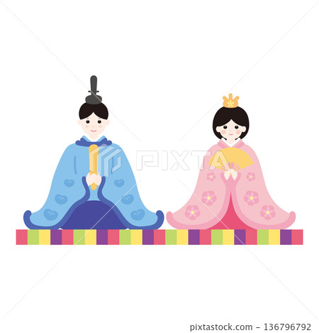 Hina doll illustration Hina doll illustration 136796792