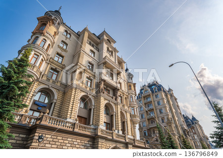View of the modern elite residential complex Palace Embankment in Kazan, Russia 136796849