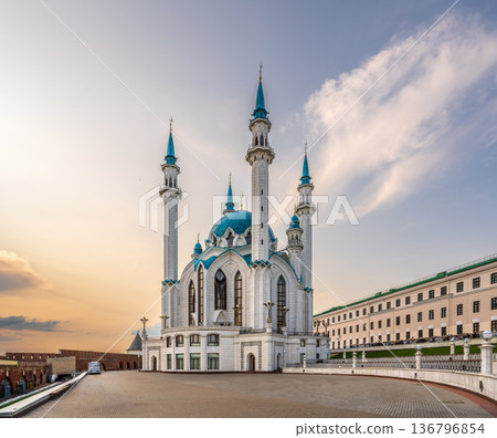 Kul Sharif mosque in Kazan Kremlin, Tatarstan, Russia. It is tourist attraction of Kazan. 136796854