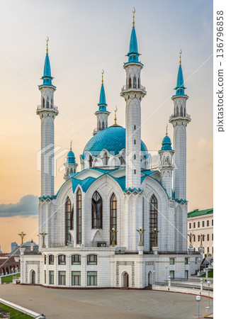 Kul Sharif mosque in Kazan Kremlin, Tatarstan, Russia. It is tourist attraction of Kazan. 136796858