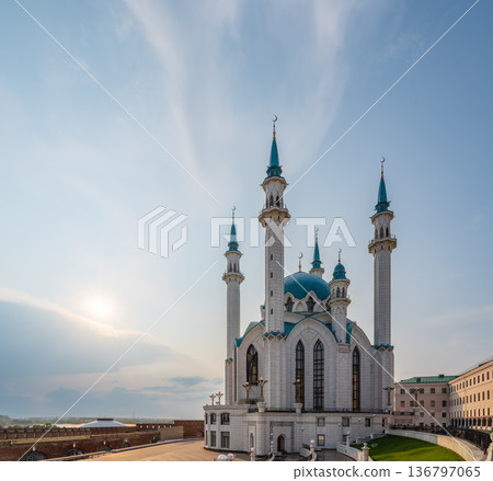 Kul Sharif mosque in Kazan Kremlin, Tatarstan, Russia. It is tourist attraction of Kazan. 136797065