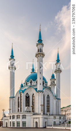 Kul Sharif mosque in Kazan Kremlin, Tatarstan, Russia. It is tourist attraction of Kazan. 136797068