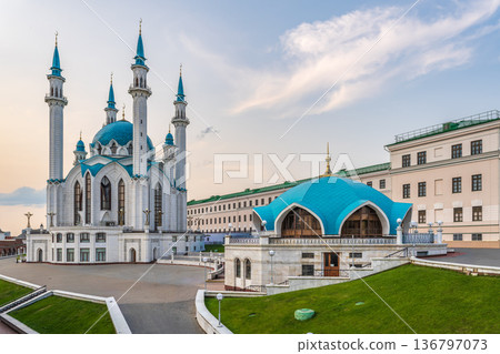 Kul Sharif mosque in Kazan Kremlin, Tatarstan, Russia. It is tourist attraction of Kazan. 136797073