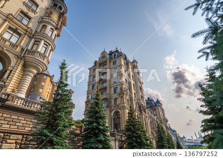 View of the modern elite residential complex Palace Embankment in Kazan, Russia 136797252
