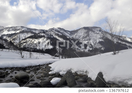 冬天的雪景 冬天的雪景 136797612