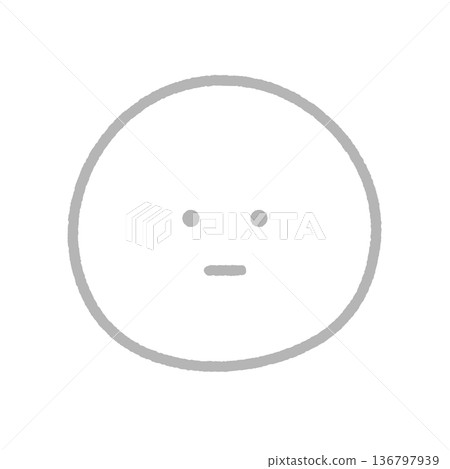 Hand-drawn emoji of a face with blank eyes - Serious face, blank or cold response, 'normal' rating illustration Hand-drawn emoji of a face with blank eyes - Serious face, blank or cold response, 'normal' rating illustration 136797939
