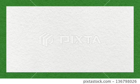 Textured white paper background with green border. Vintage cardboard with frame and copy space for banner, presentation Textured white paper background with green border. Vintage cardboard with frame and copy space for banner, presentation 136798026