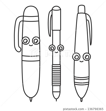 outline pens set isolated outline pens set isolated 136798365