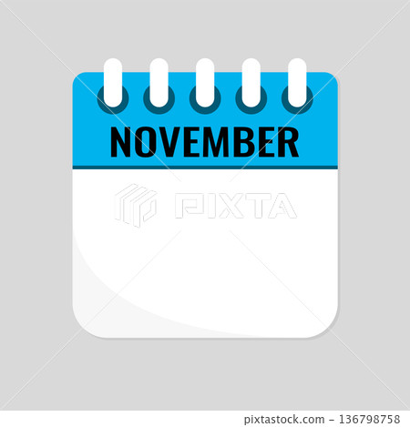 Icon calendar November month, empty space reminder Icon calendar November month, empty space reminder 136798758