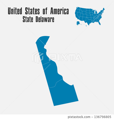 Vector map of the USA - State Delaware Vector map of the USA - State Delaware 136798805
