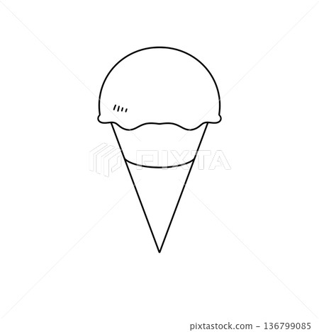 A white ice cream cone with a white frosting A white ice cream cone with a white frosting 136799085