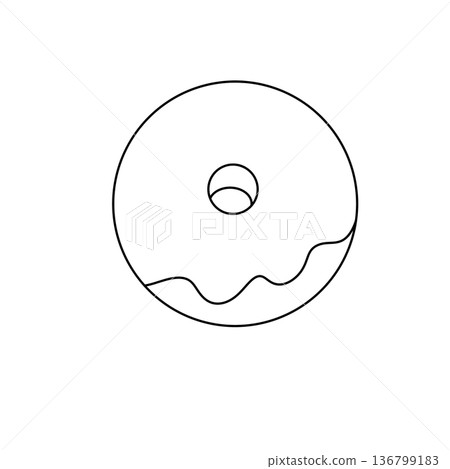 A donut with a chocolate glaze 136799183