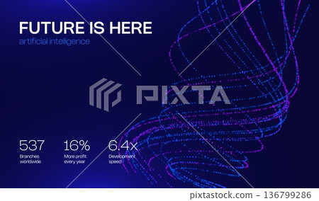 Ai tech background with abstract dot line pattern. Design education big data, future digital network, business connect and science concept for banner, web or presentation. 136799286