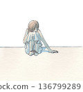 Crouching woman, no background 136799289