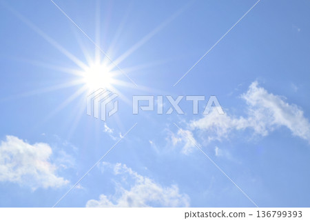 Blue sky and sun, direct sunlight, free space image (Fix photo) Blue sky and sun, direct sunlight, free space image (Fix photo) 136799393