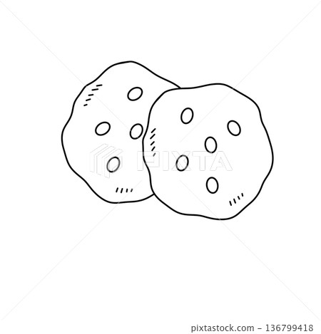 Two cookies with holes in them 136799418