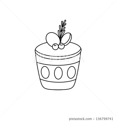 A white cake with berries on top 136799741