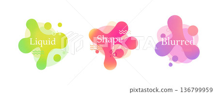 Set shape round gradient blob organic form. Set shape round gradient blob organic form. 136799959