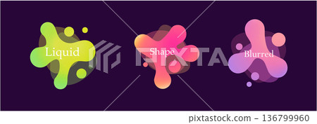 Set shape round gradient blob organic form. Set shape round gradient blob organic form. 136799960