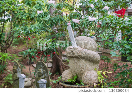 cute frog statue pray by spring garden at Nyoirinji Temple, Ogori cute frog statue pray by spring garden at Nyoirinji Temple, Ogori 136800084