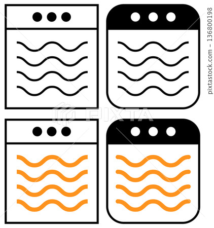 Four microwave safe icons in different colors showing appliance usability and safety standards Four microwave safe icons in different colors showing appliance usability and safety standards 136800198