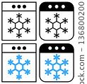 Freezer-safe icons in black, white, and blue outlines for diverse design use 136800200