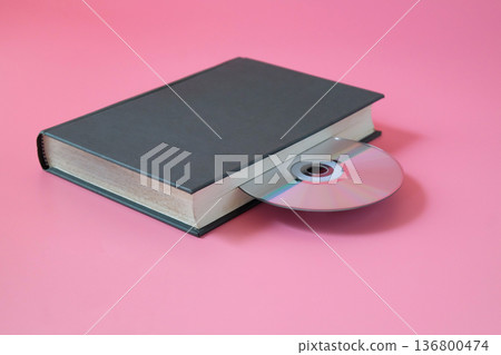 Compact disc in old book ,old and new technologies. Compact disc in old book ,old and new technologies. 136800474