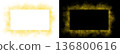 Realistic square yellow smoke frame with soft edges and transparent texture shown on white and black backgrounds for design use 136800616