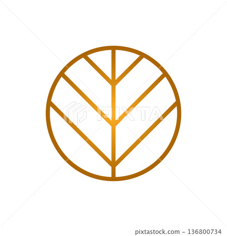 Leaf Lines Luxury Icon Vector Logo Template 136800734