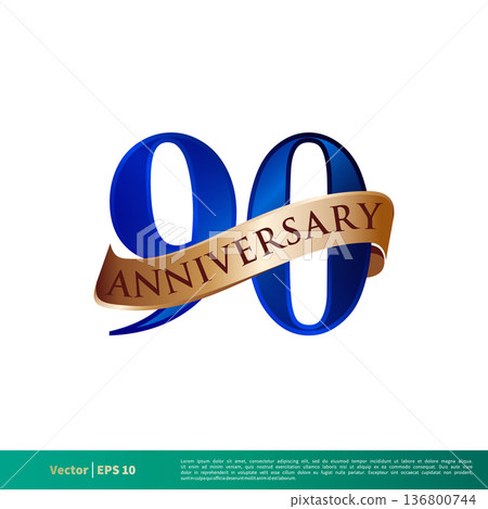 90 Years Anniversary Vector Template Illustration Design. Vector EPS 10. 90 Years Anniversary Vector Template Illustration Design. Vector EPS 10. 136800744