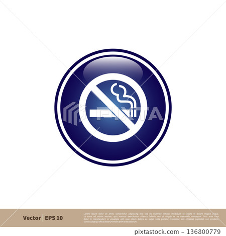 No Smoking Signage Icon Vector Logo Template Illustration Design. Vector EPS 10. No Smoking Signage Icon Vector Logo Template Illustration Design. Vector EPS 10. 136800779