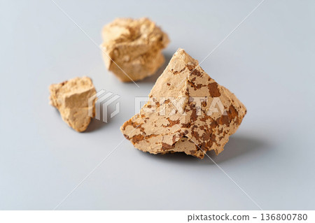brown sugar cubes on white background brown sugar cubes on white background 136800780