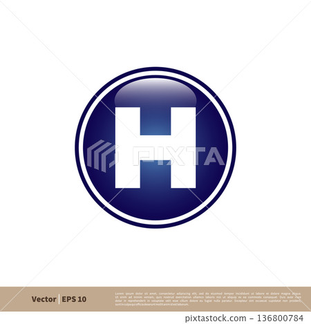 Helipad Signage Icon Vector Logo Template Illustration Design. Vector EPS 10. 136800784