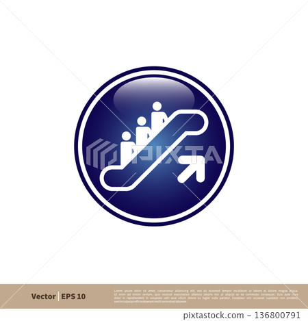 Escalator Signage Icon Vector Logo Template Illustration Design. Vector EPS 10. Escalator Signage Icon Vector Logo Template Illustration Design. Vector EPS 10. 136800791