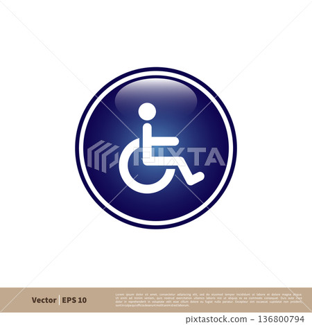Handicapped Signage Icon Vector Logo Template Illustration Design. Vector EPS 10. 136800794