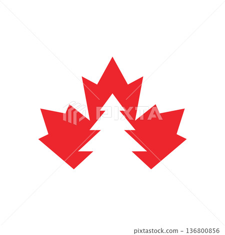 Pine Tree Canadian Maple Icon Vector Logo Template 136800856