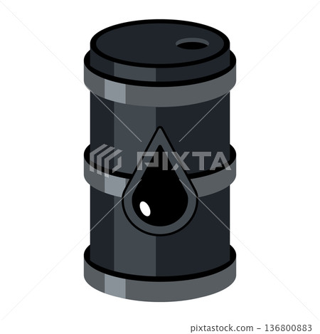 Black oil barrel with drop icon. Black oil barrel with drop icon. 136800883