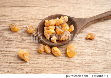 Frankincense or olibanum aromatic resin used in incense and perfumes. 136800961