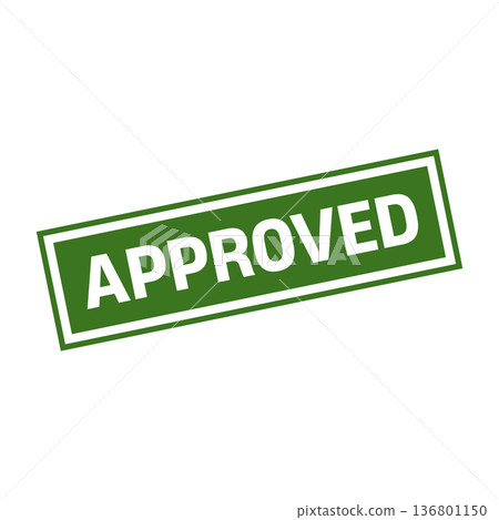 Approved Stamp. Approved Square Sign 136801150