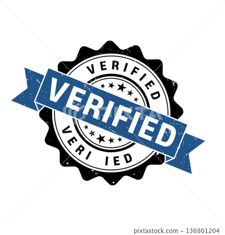 Verified Stamp. Verified Grunge Round Sign With Ribbon 136801204