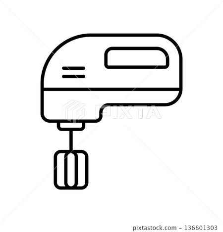 Hand Mixer Icon Vector Design Hand Mixer Icon Vector Design 136801303
