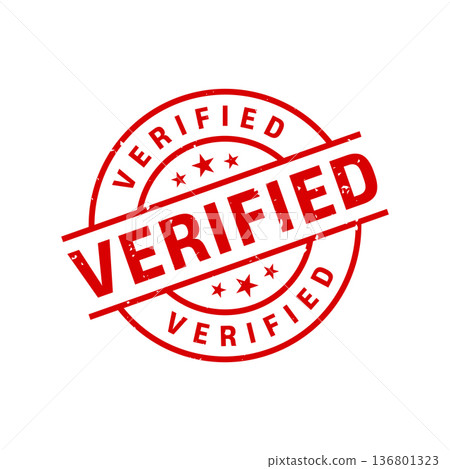Verified Stamp. Verified Grunge Round Sign With Ribbon 136801323