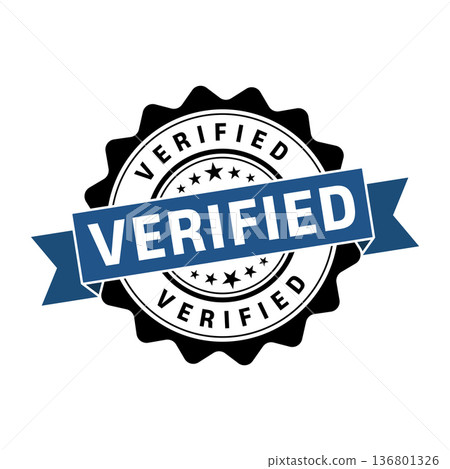 Verified Stamp. Verified Grunge Round Sign With Ribbon 136801326