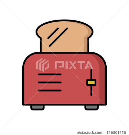Toaster Icon Vector Design Illustration Toaster Icon Vector Design Illustration 136801356