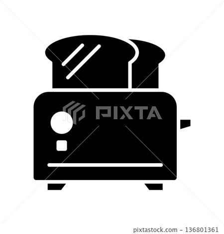 Toaster Icon Vector Design Illustration Toaster Icon Vector Design Illustration 136801361