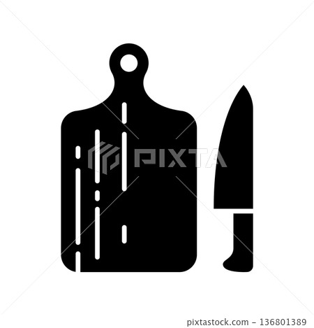 Cutting Board Icon Vector Design Illustration Cutting Board Icon Vector Design Illustration 136801389