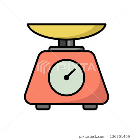 Kitchen Scale Icon vector Design illustration 136801409