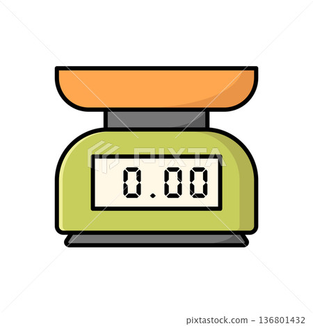 Kitchen Scale Icon vector Design illustration 136801432