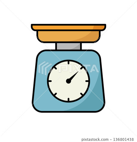 Kitchen Scale Icon vector Design illustration Kitchen Scale Icon vector Design illustration 136801438