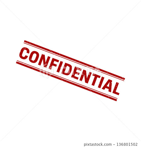 Confidential Stamp, Confidential Square Sign 136801502
